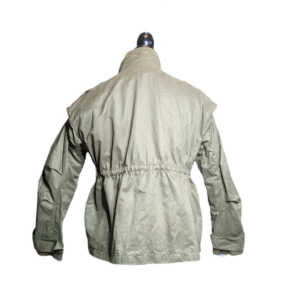 Utility Pocket Jacket 6 Oversize Adjustable Barn Coat Military Army Olive Green - Picture 13 of 14